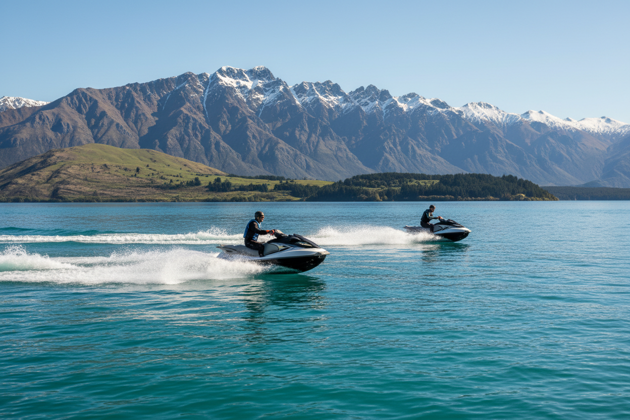 Action shot on Lake Wakatipu